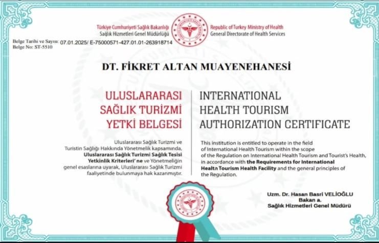 Sağlık Turizmi Yetki Belgesi